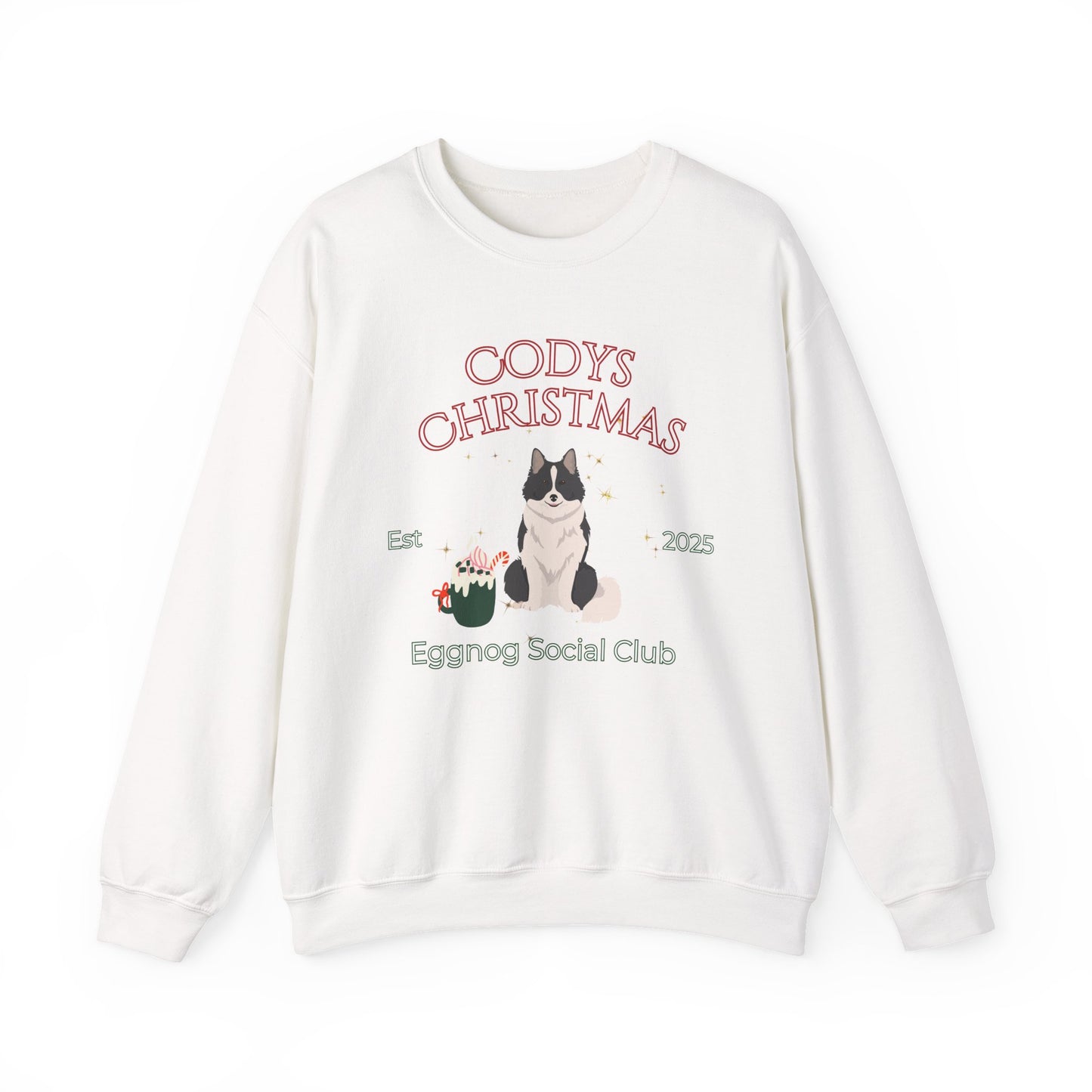 Icelandic Sheepdog Dog Christmas Social Club Unisex Heavy Blend Crewneck Sweatshirt Custom Name