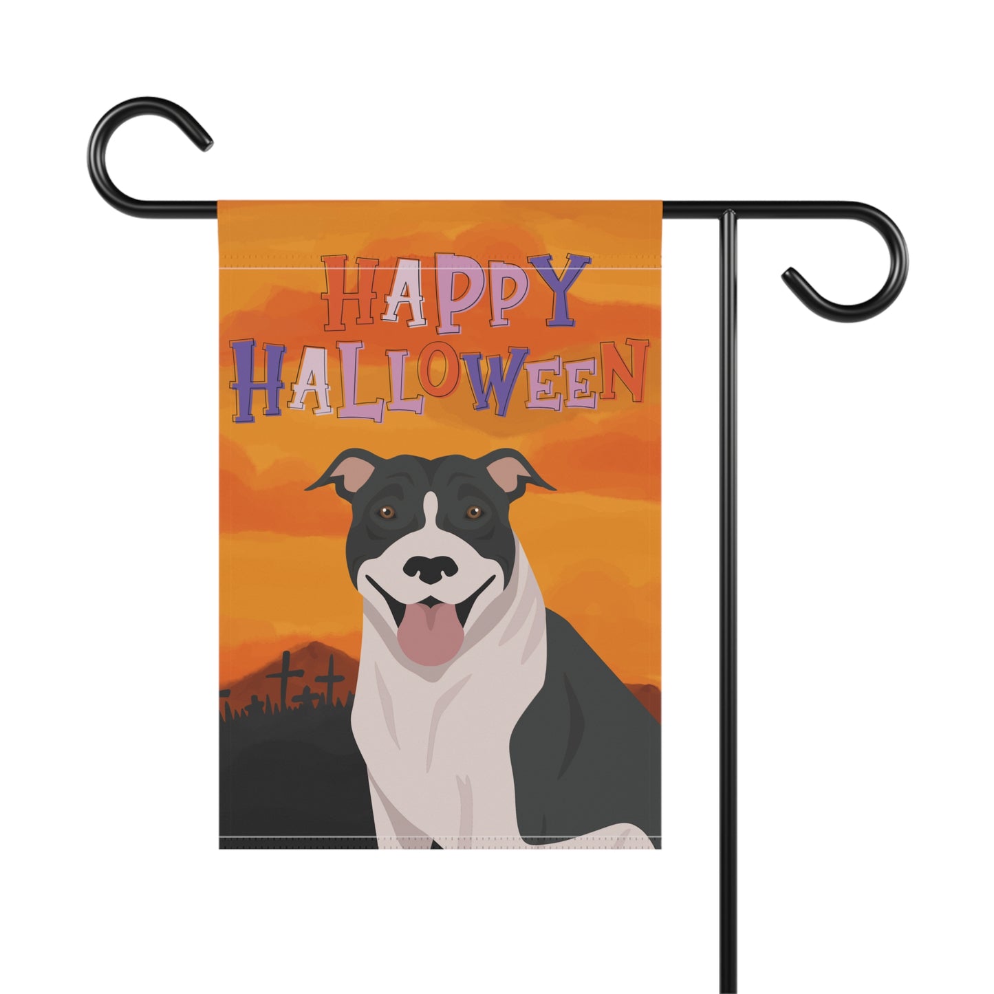 Pit Bull Dog Halloween Garden Flag