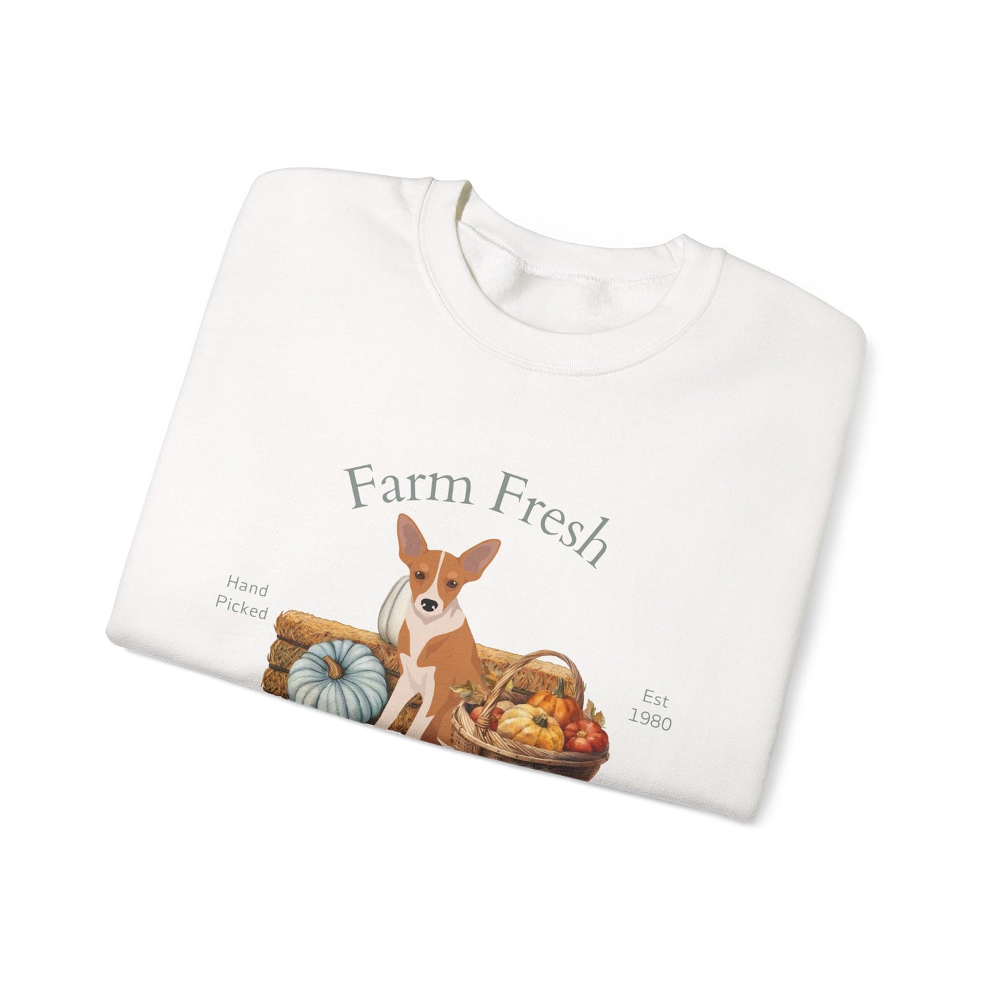 Portuguese Podengo Dog Fall Farm Fresh Unisex Heavy Blend Crewneck Sweatshirt
