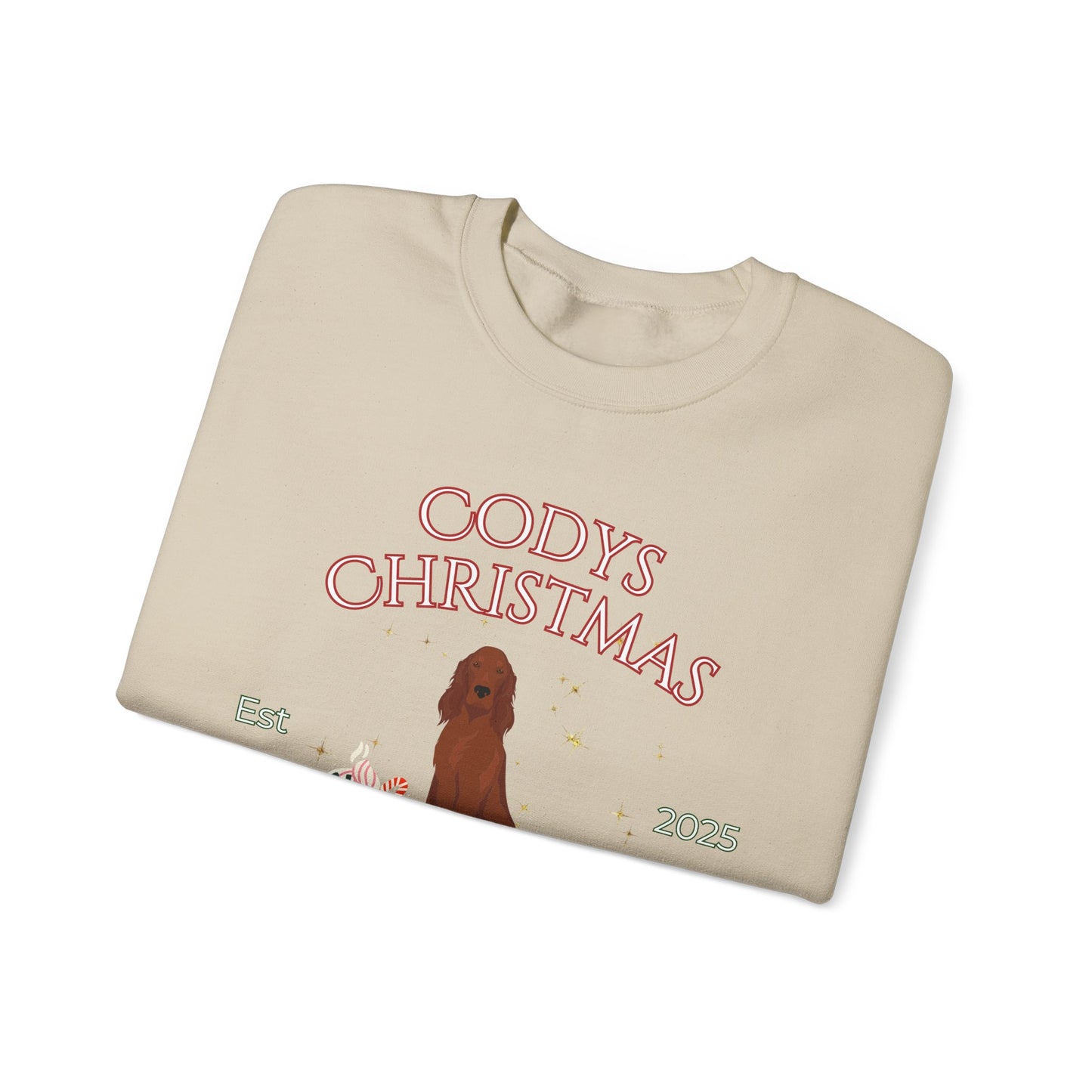 Irish Setter Dog Christmas Social Club Unisex Heavy Blend Crewneck Sweatshirt Custom Name