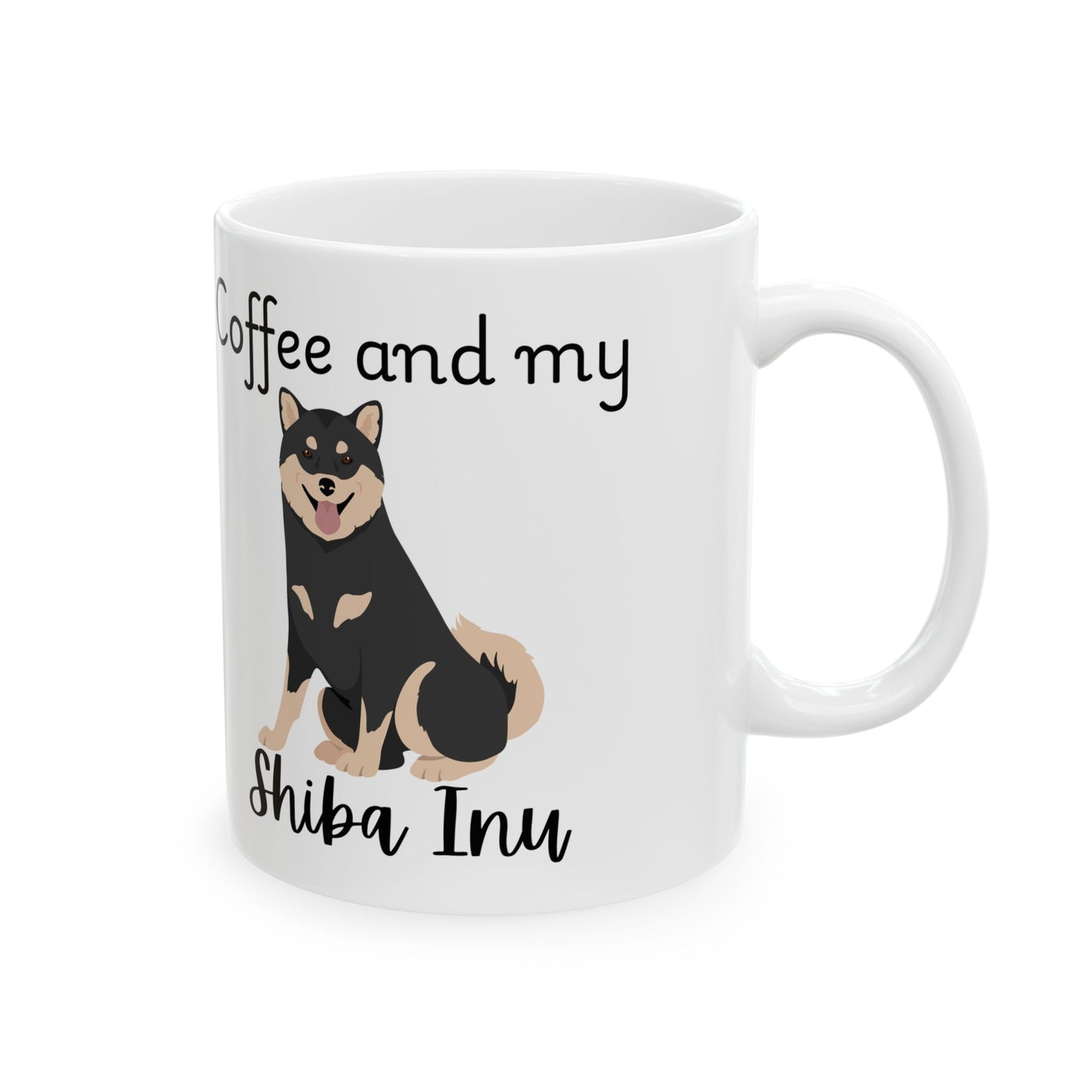 Coffee and My Shiba Inu Ceramic Mug | Dog Lover Gift, Pet Owner Cup, Cute Mug for Dog Moms, Funny Mug for Coffee Lovers