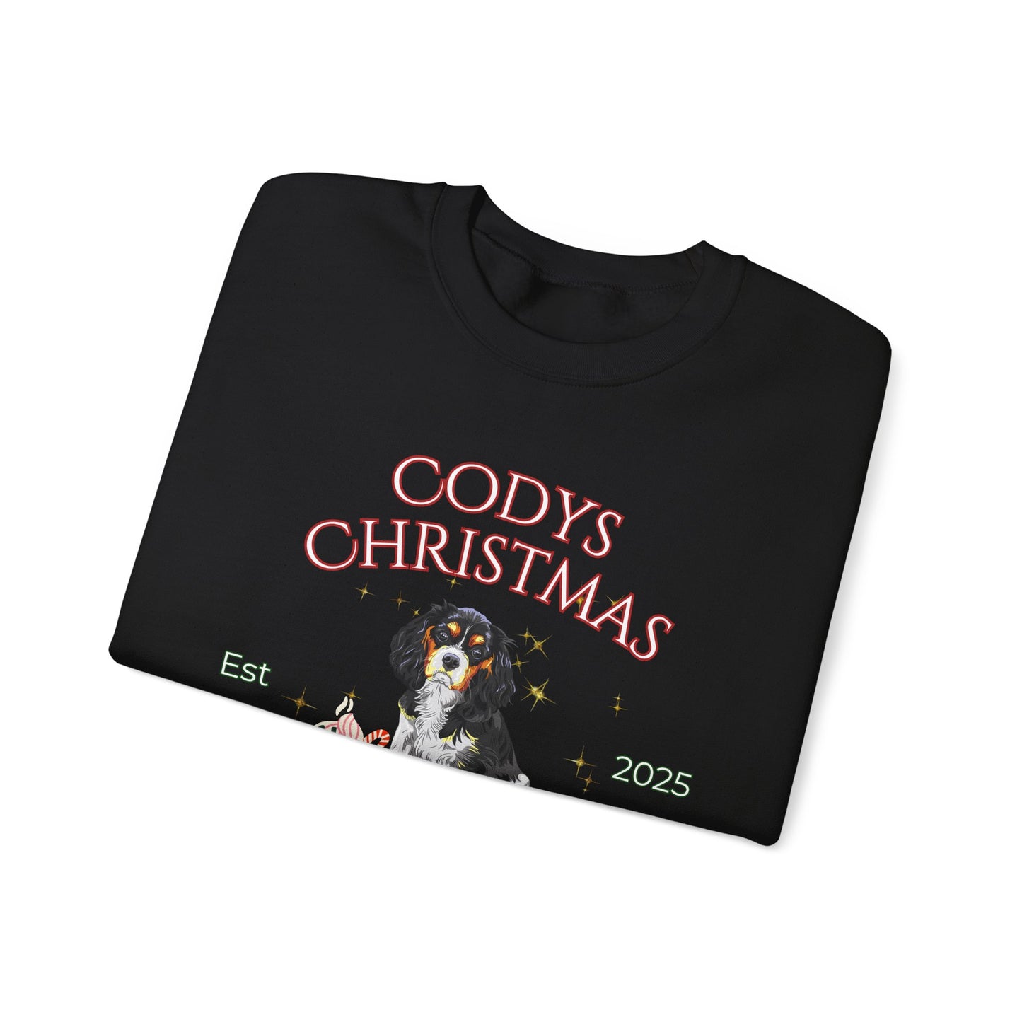 Cavalier King Charles Spaniel Dog Christmas Social Club Unisex Heavy Blend Crewneck Sweatshirt Custom Name