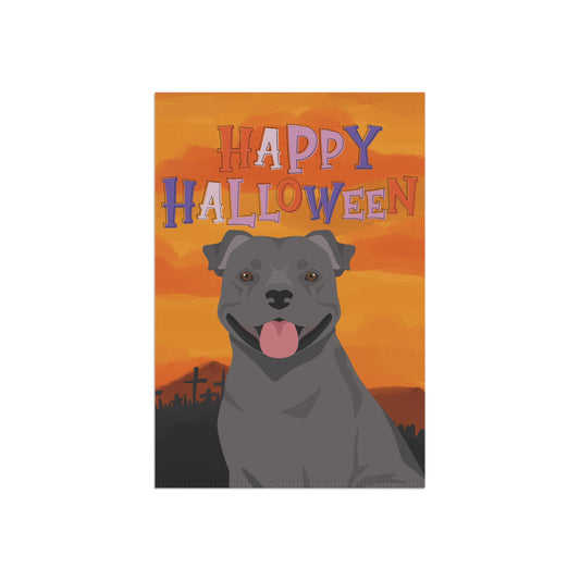 Staffordshire Bull Terrier Dog Halloween Garden Flag