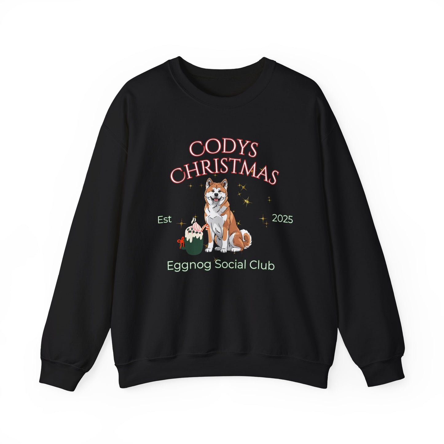 Japanese Akita Dog Christmas Social Club Unisex Heavy Blend Crewneck Sweatshirt Custom Name