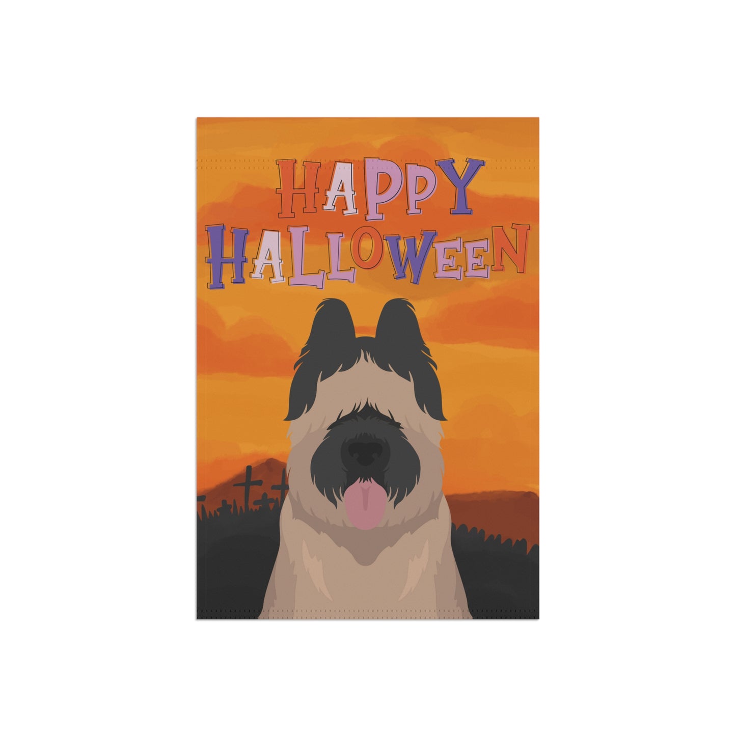 Briard Dog Halloween Garden Flag