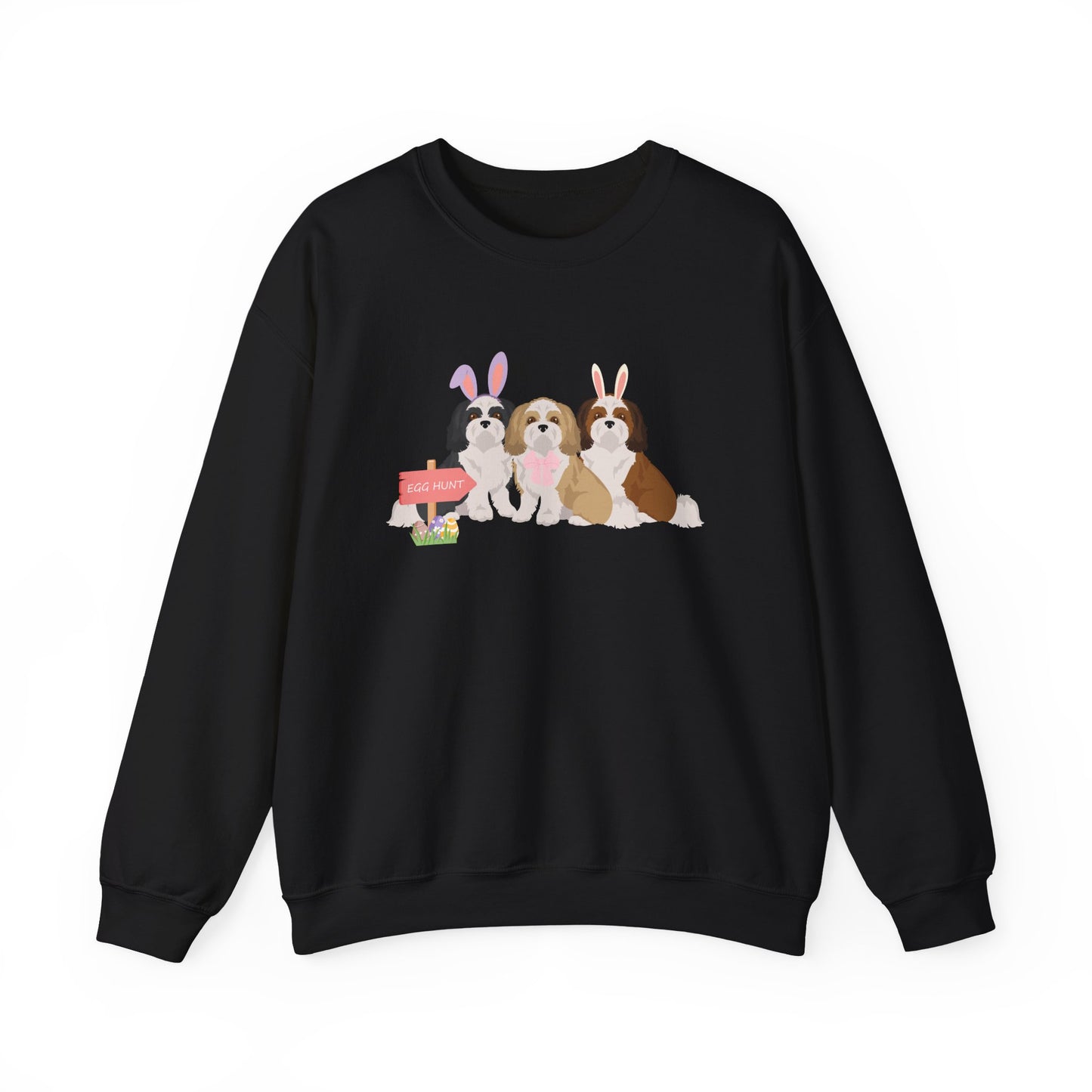 Shih Tzu Dog Easter Unisex Heavy Blend Crewneck Sweatshirt, easter, Cute Dog Mom Gift