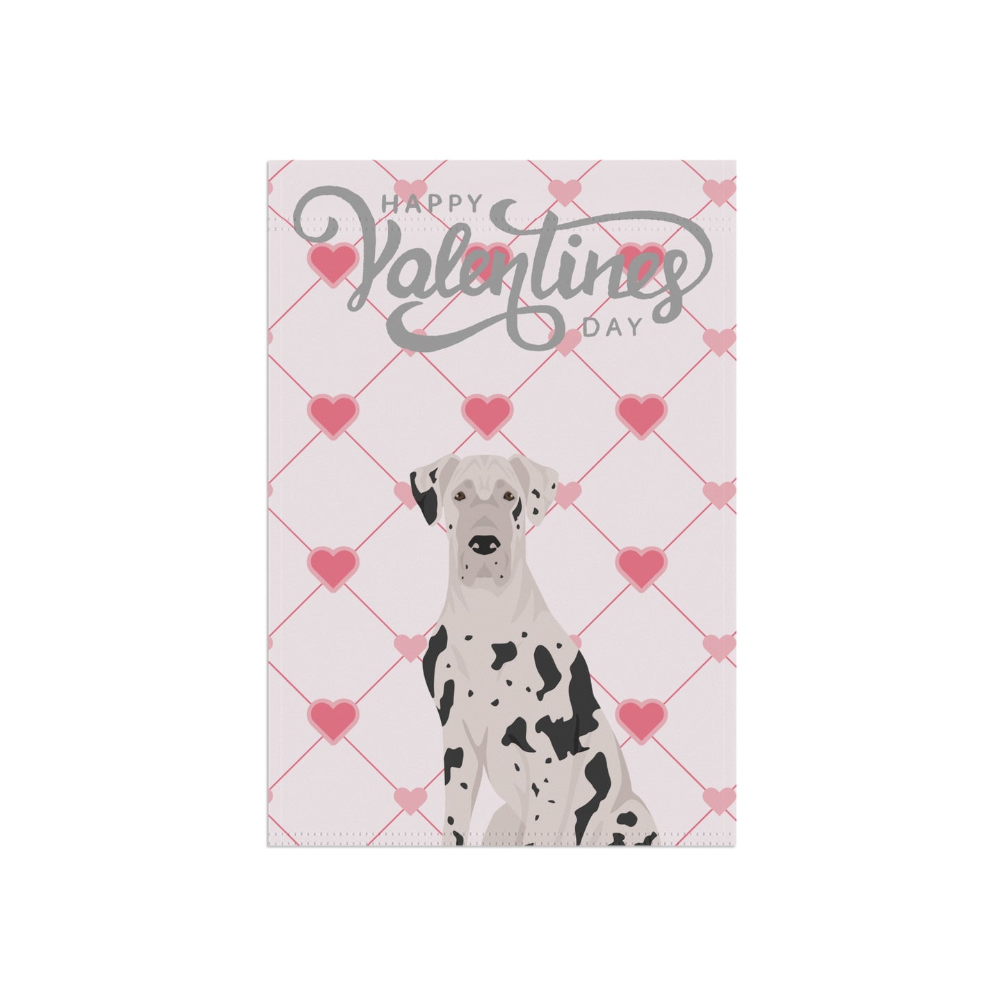 Great Dane Dog Valentines Day Garden Flag