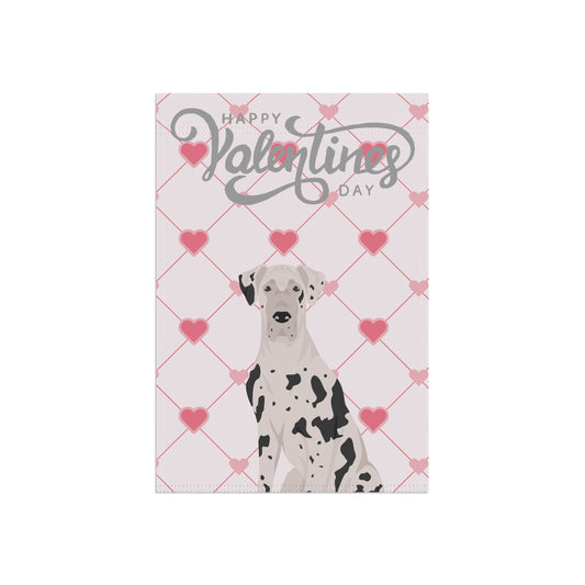 Great Dane Dog Valentines Day Garden Flag