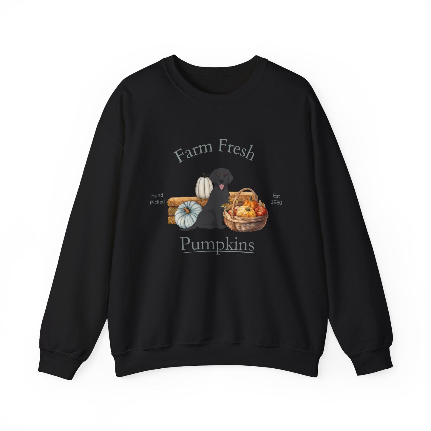 Black Labrador Retriever Dog Fall Halloween Unisex Heavy Blend Crewneck Sweatshirt