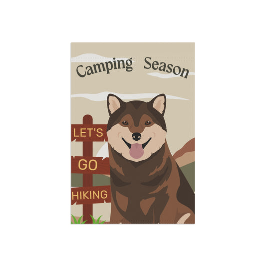 Shiba Inu Dog Camping Garden Flag