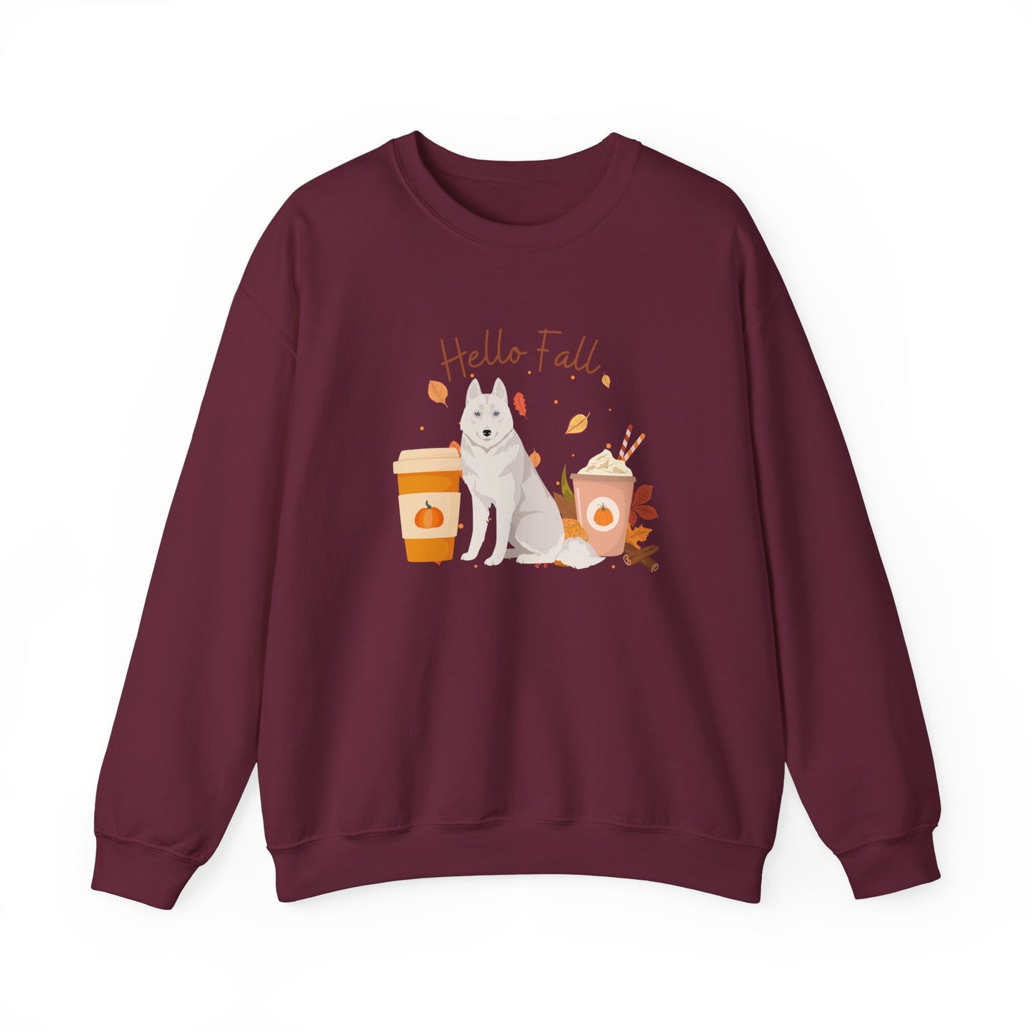 Siberian Husky Dog Fall Halloween Unisex Heavy Blend Crewneck Sweatshirt