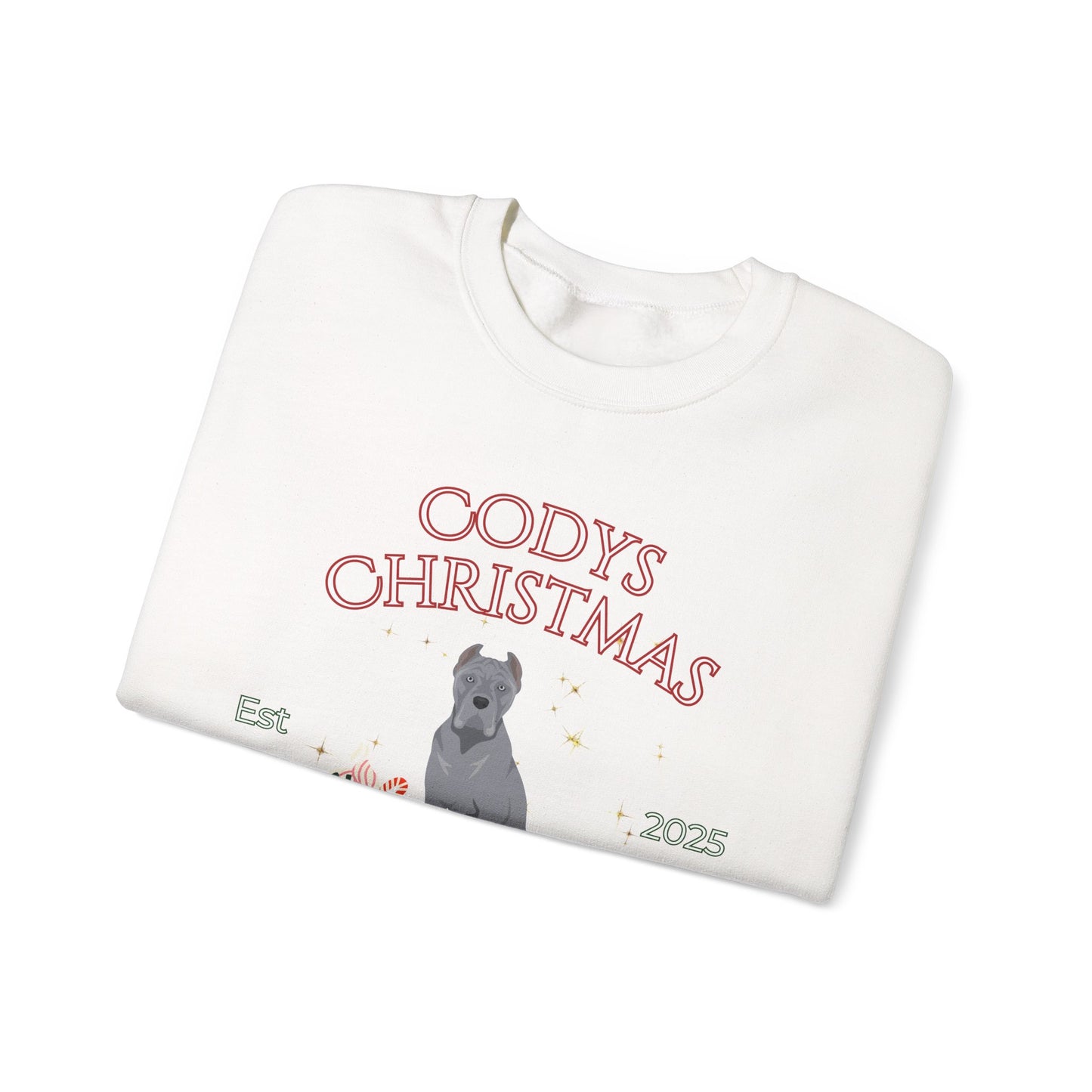 Cane Corso Dog Christmas Social Club Unisex Heavy Blend Crewneck Sweatshirt Custom Name