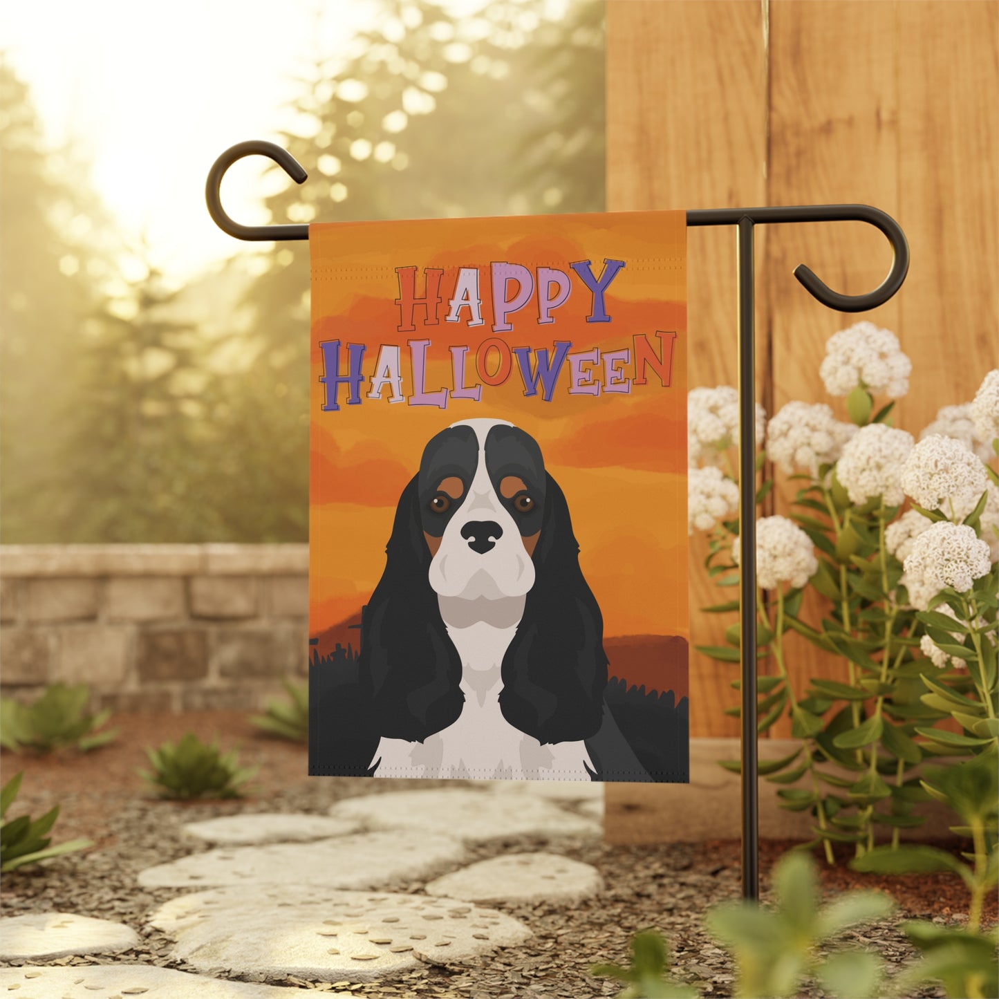 Cocker Spaniel Dog Halloween Garden Flag