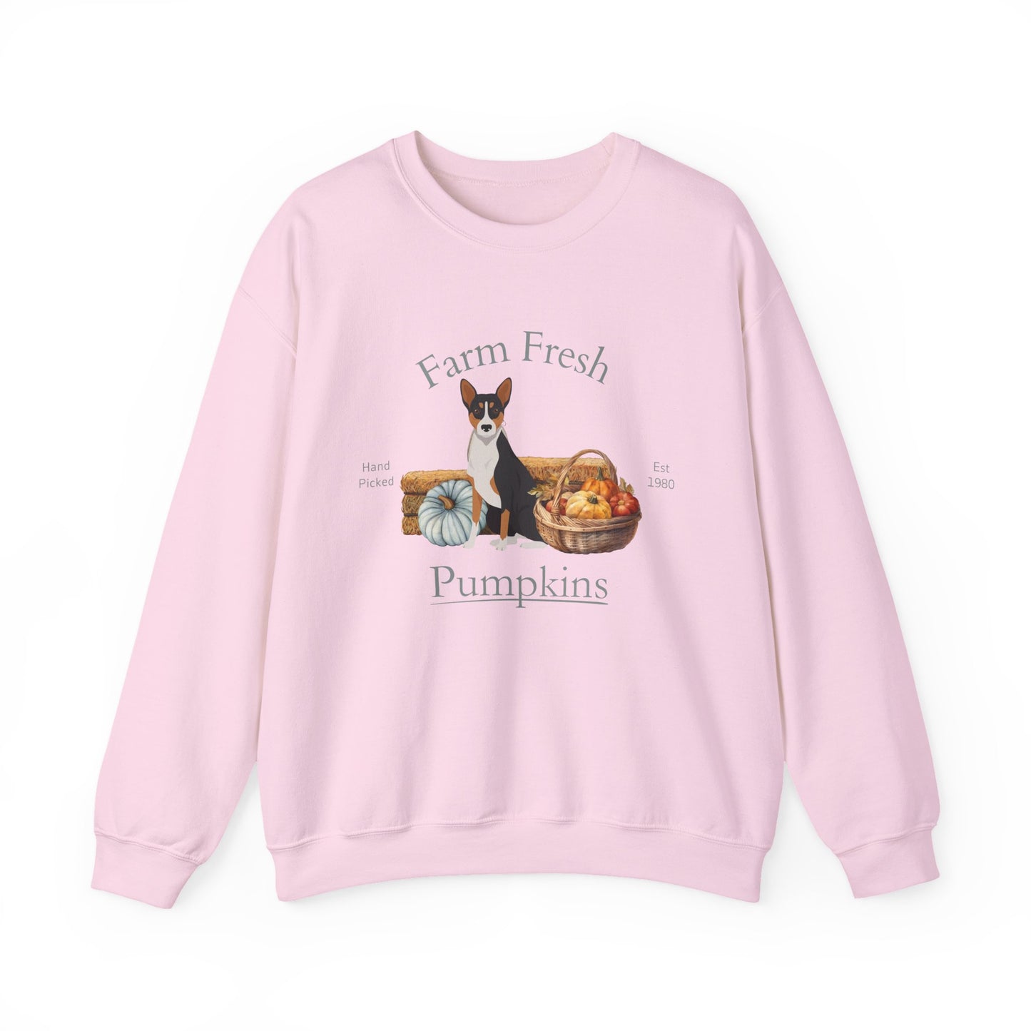 Basenji Dog Fall Farm Fresh Unisex Heavy Blend Crewneck Sweatshirt