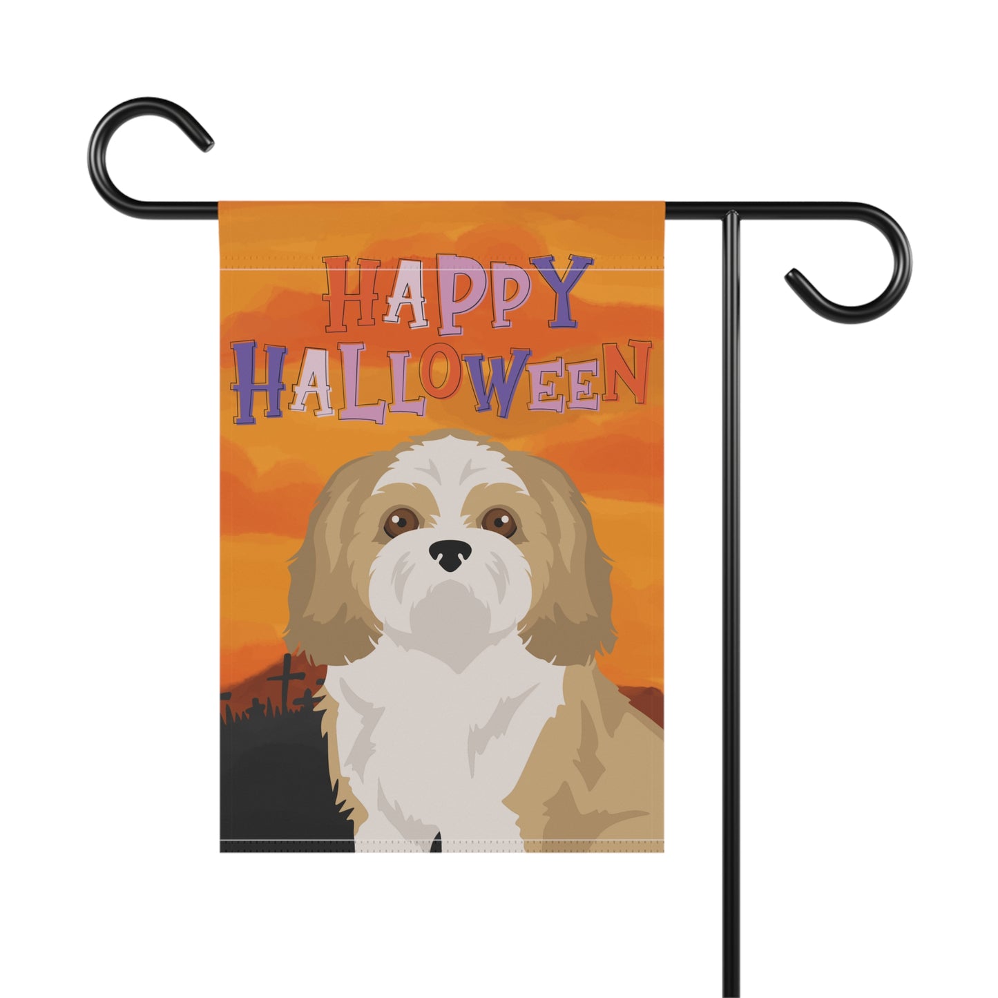 Shih Tzu Dog Halloween Garden Flag