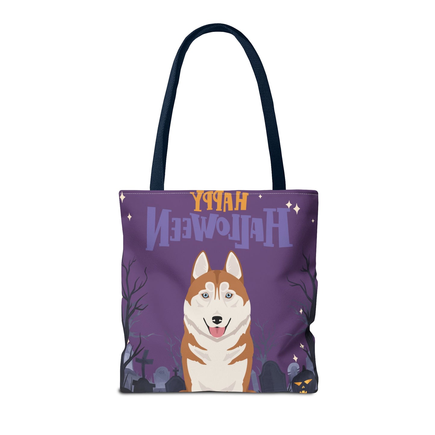 Siberian Husky Dog Happy Halloween Tote Bag 16x16