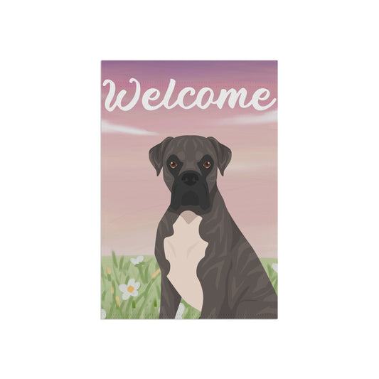 Boxer Dog Welcome Garden Flag