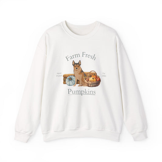 Norwegian Lundehund Dog Fall Farm Fresh Unisex Heavy Blend Crewneck Sweatshirt