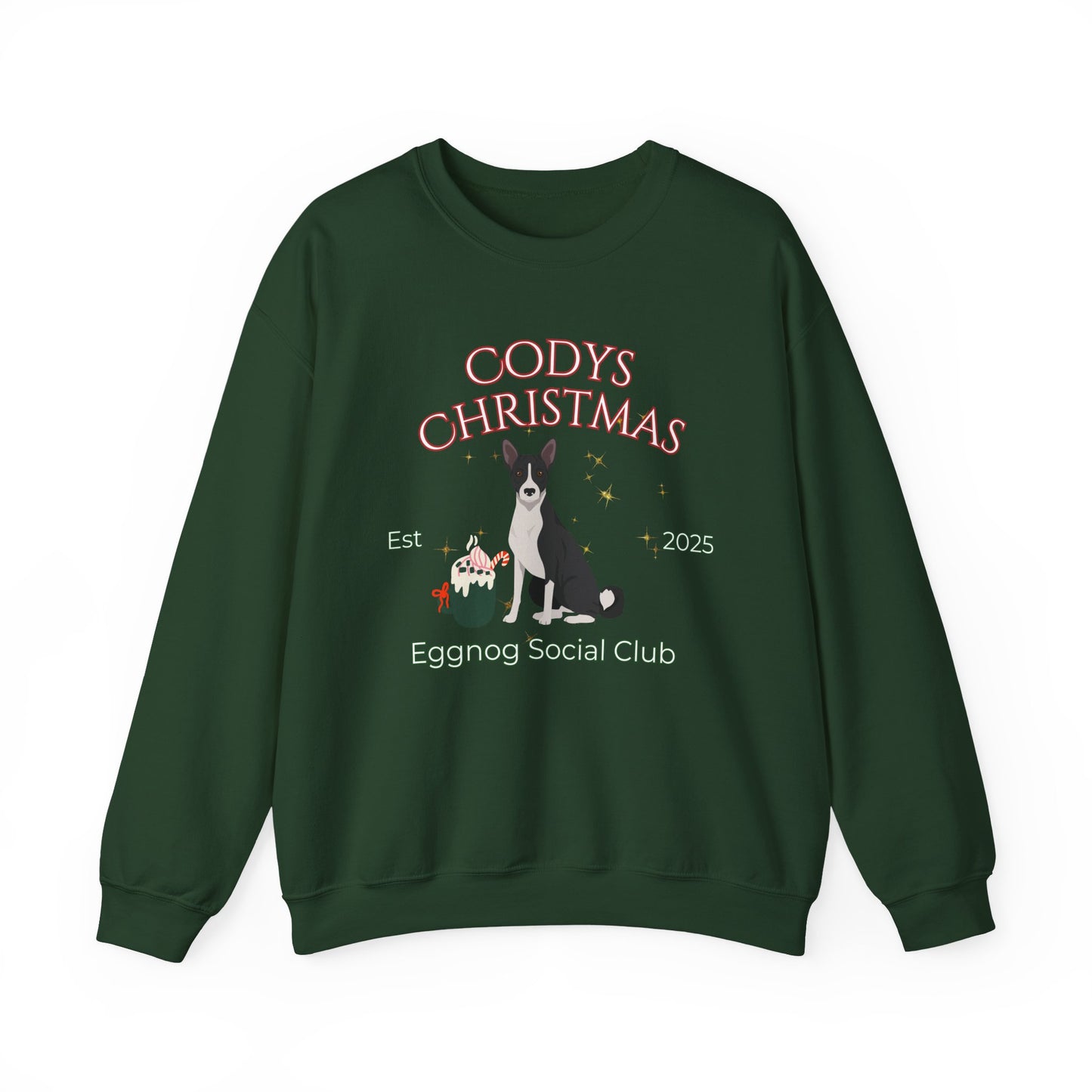 Basenji Dog Christmas Social Club Unisex Heavy Blend Crewneck Sweatshirt Custom Name
