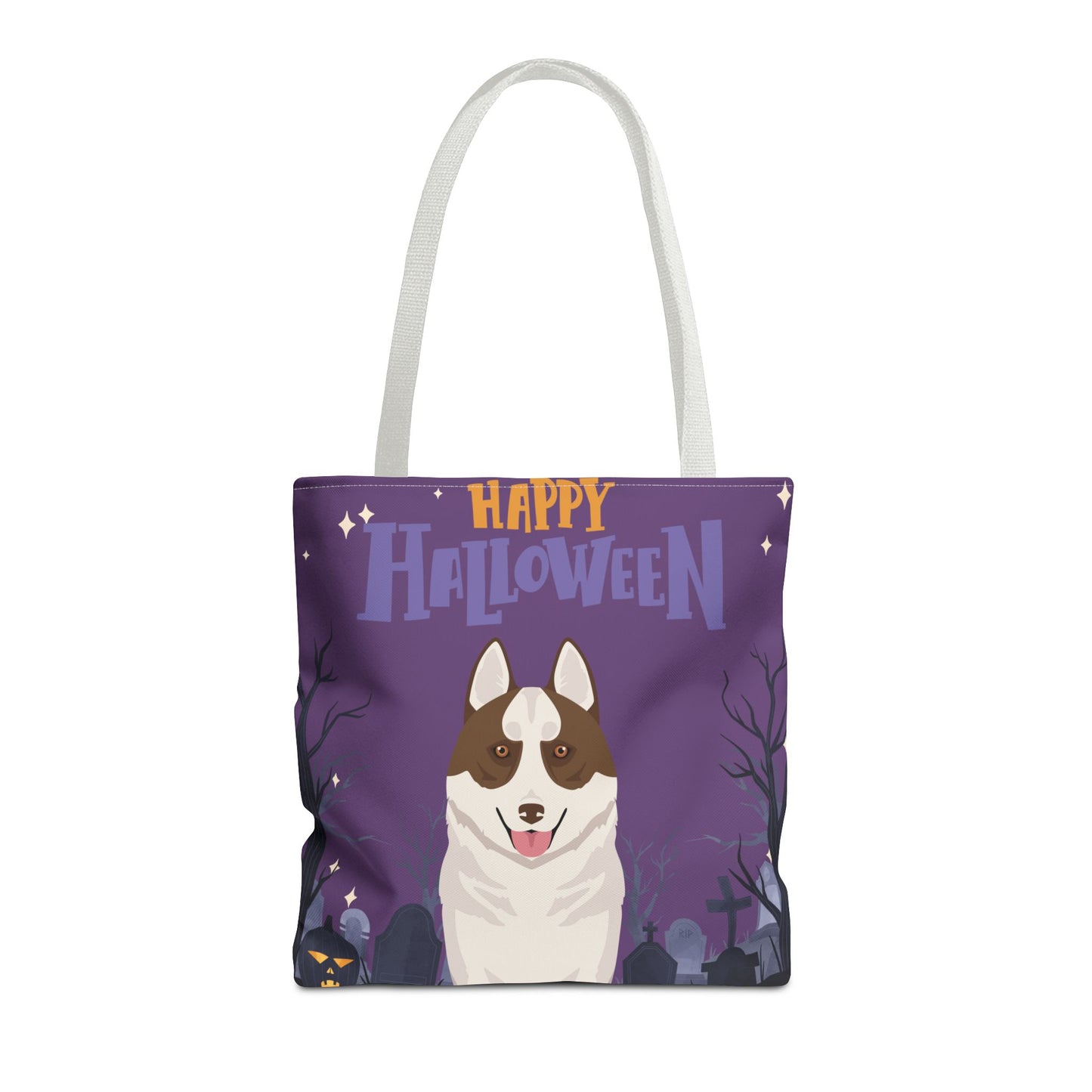 Siberian Husky Dog Happy Halloween Tote Bag 16x16