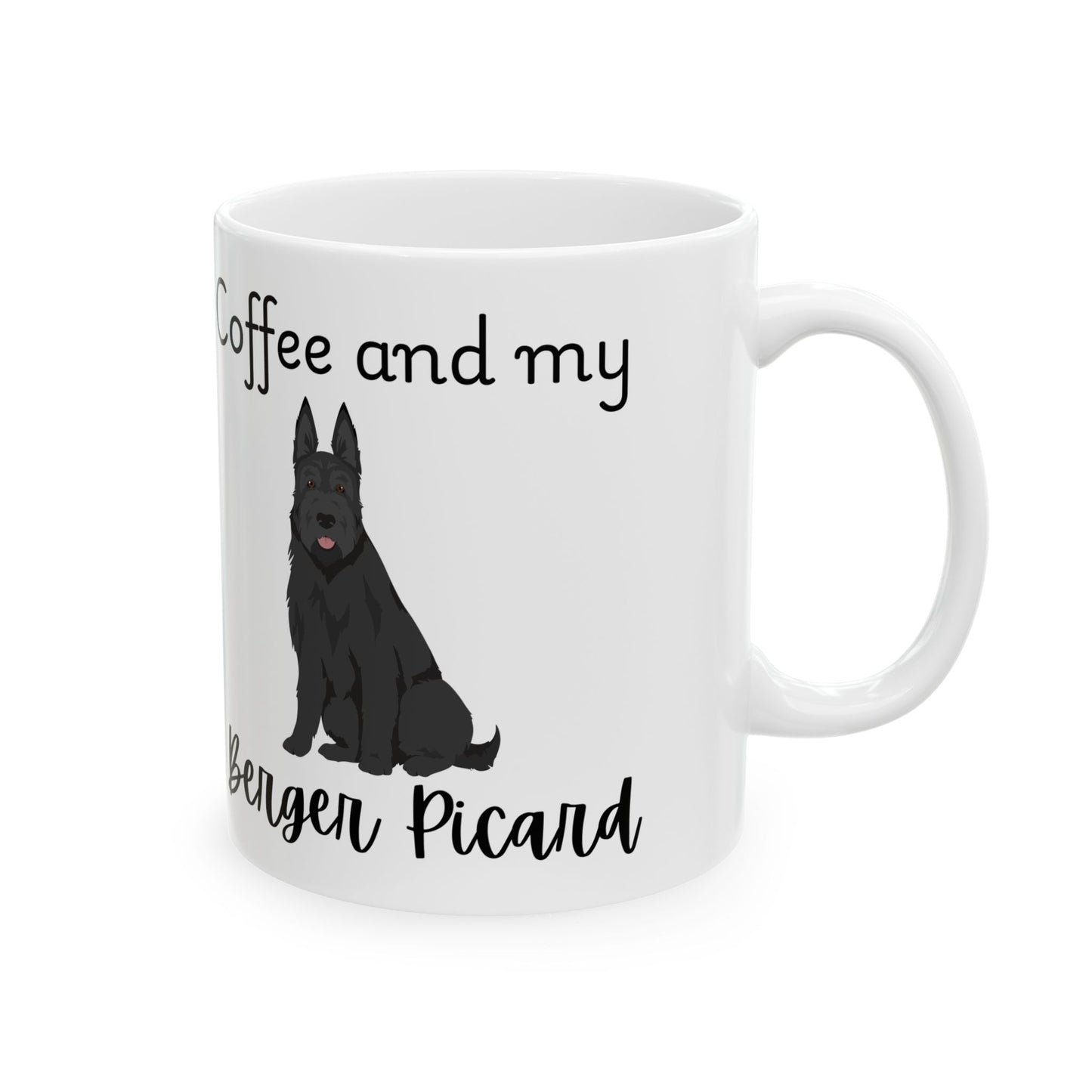 Coffee and My Berger Picard Ceramic Mug | Dog Lover Gift, Pet Owner Cup, Cute Mug for Dog Moms, Funny Mug for Coffee Lovers