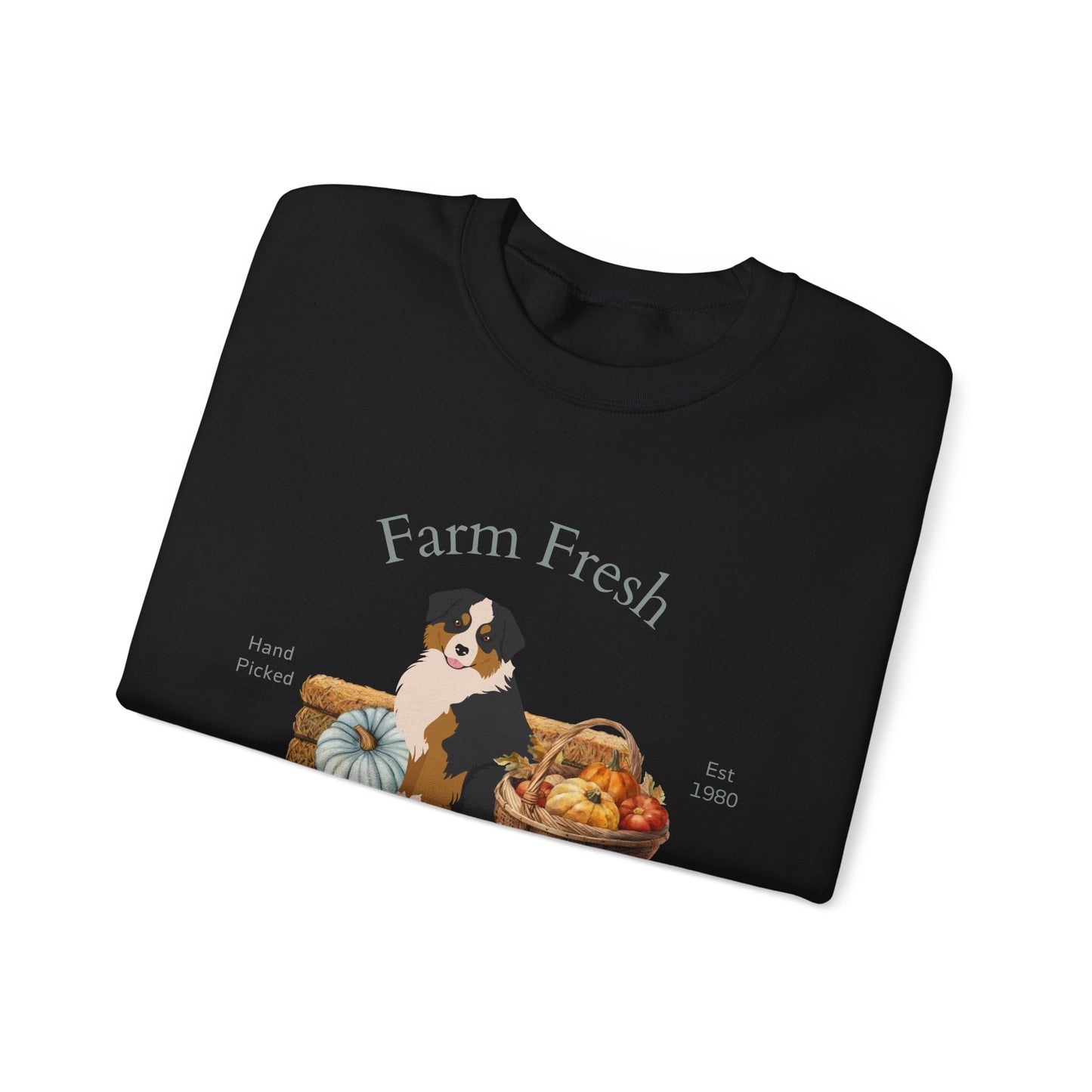 Miniature American Shepherd Dog Fall Farm Fresh Unisex Heavy Blend Crewneck Sweatshirt