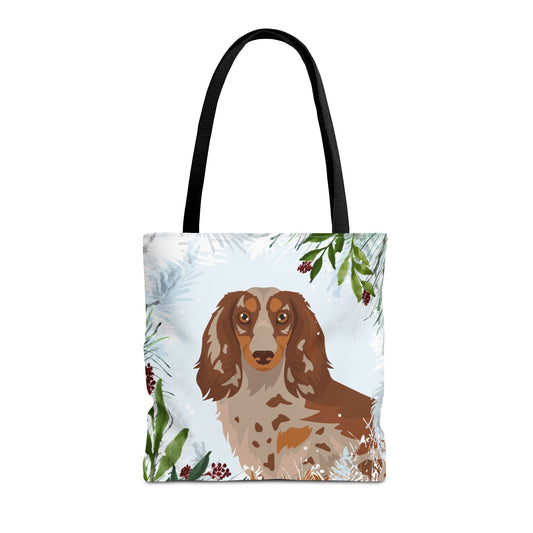Dachshund Dog Christmas Holiday Tote Bag 16x16