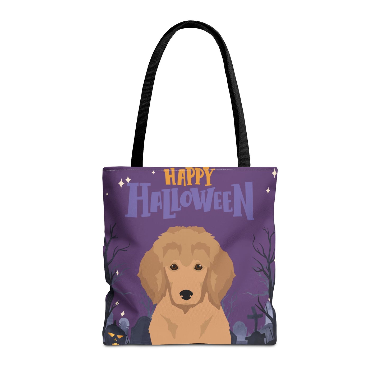Poodle Dog Happy Halloween Tote Bag 16x16
