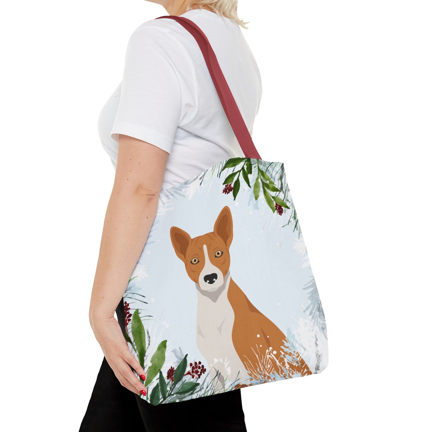 Basenji Dog Christmas Holiday Tote Bag 16x16