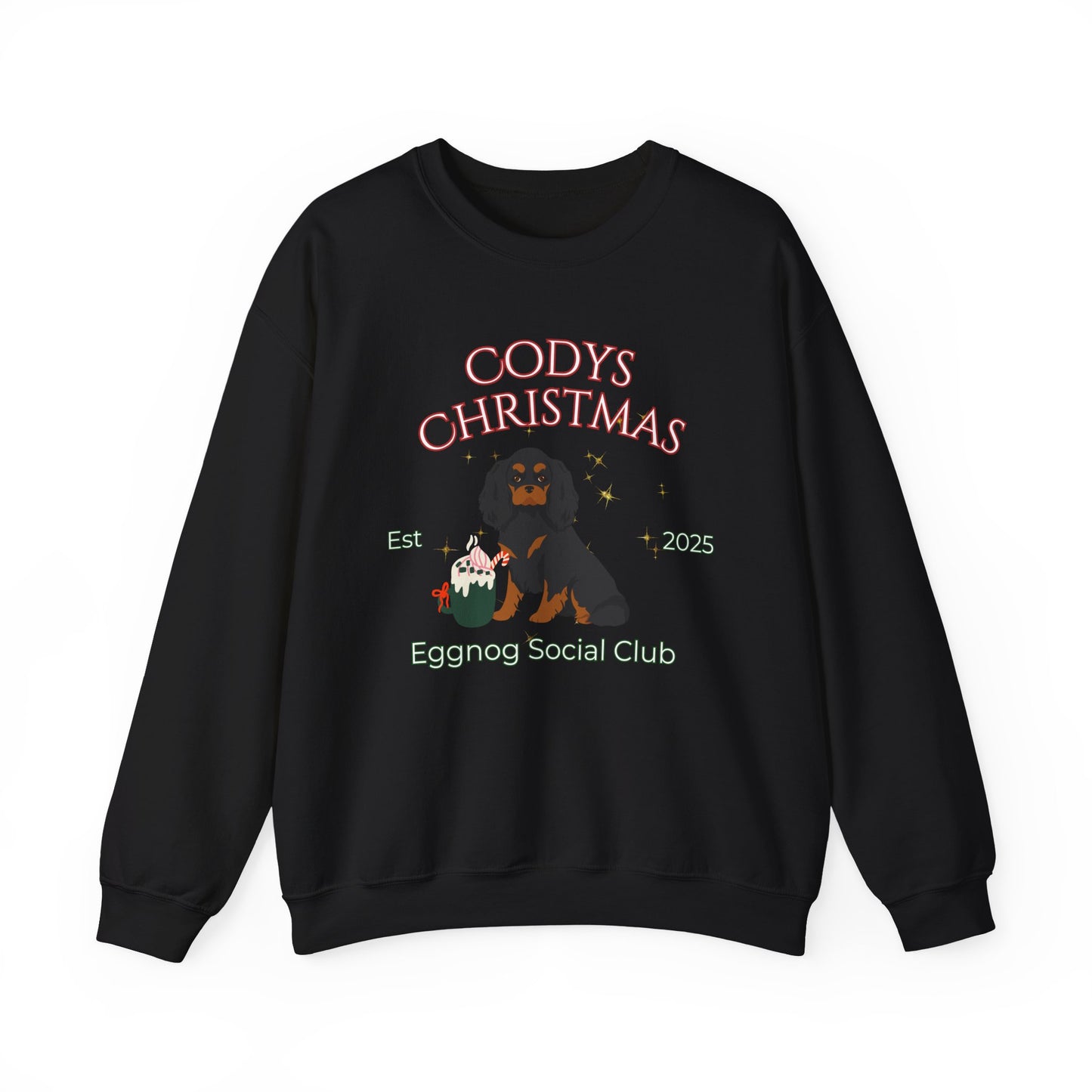 Cavalier King Charles Spaniel Dog Christmas Social Club Unisex Heavy Blend Crewneck Sweatshirt Custom Name