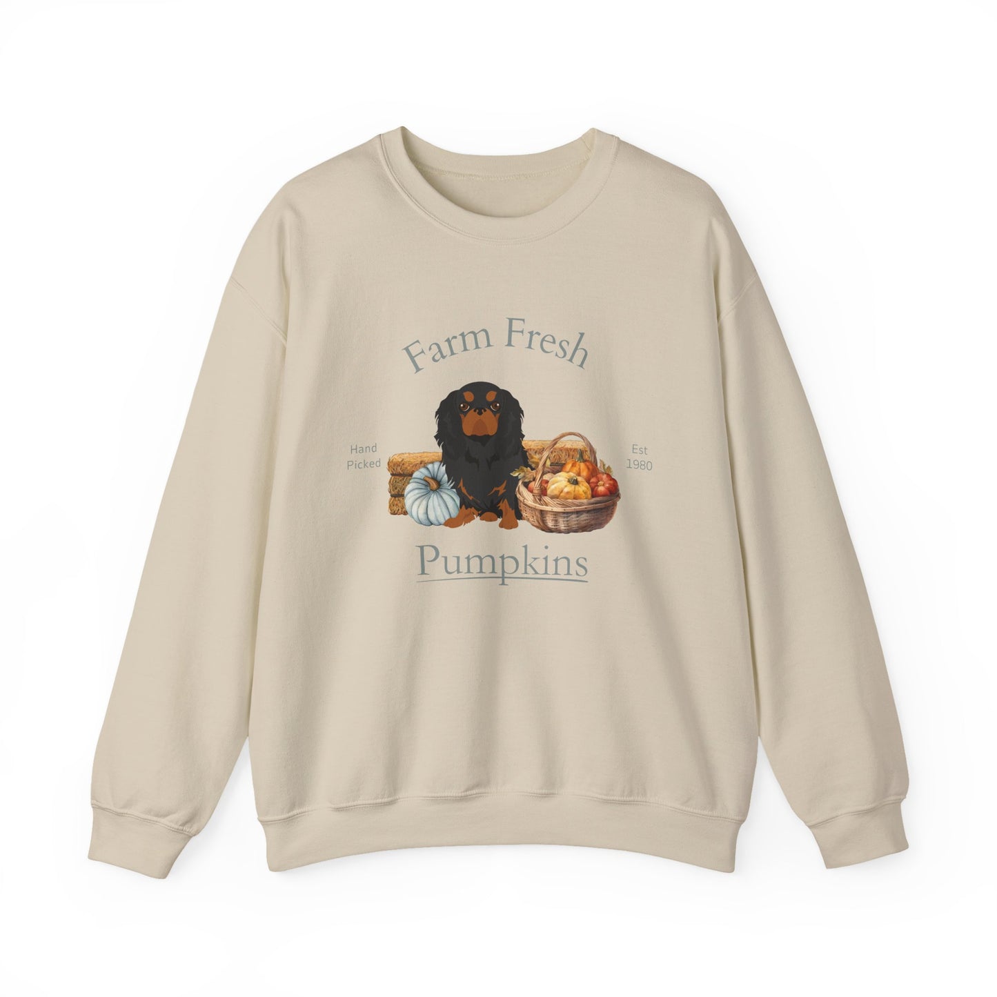 English Toy Spaniel Dog Fall Farm Fresh Unisex Heavy Blend Crewneck Sweatshirt