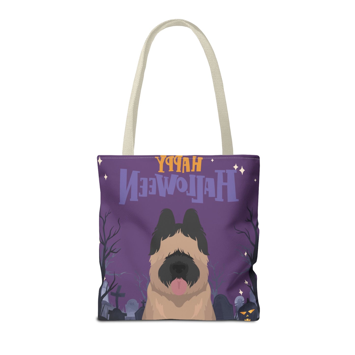Briard Dog Happy Halloween Tote Bag 16x16