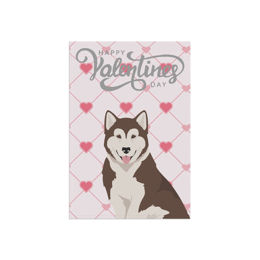 Canadian Inuit Dog Valentines Day Garden Flag