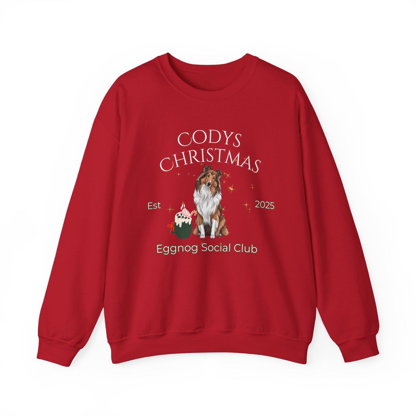 Collie Dog Christmas Social Club Unisex Heavy Blend Crewneck Sweatshirt Custom Name