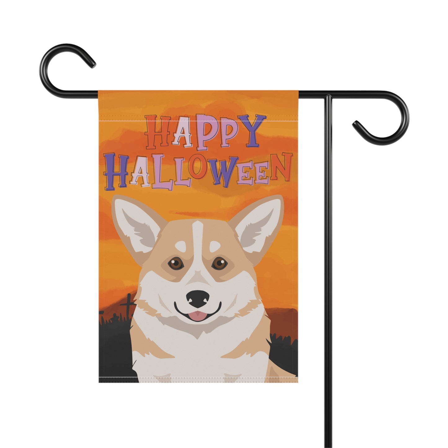 Pembroke Welsh Corgi Dog Halloween Garden Flag