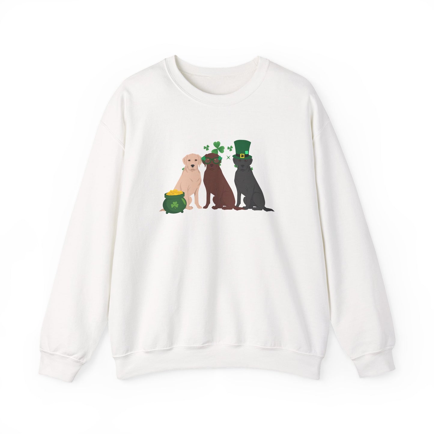 Labrador Retriever Dog St Patricks Day Unisex Heavy Blend Crewneck Sweatshirt, St Pattys day, Cute Dog Mom Gift