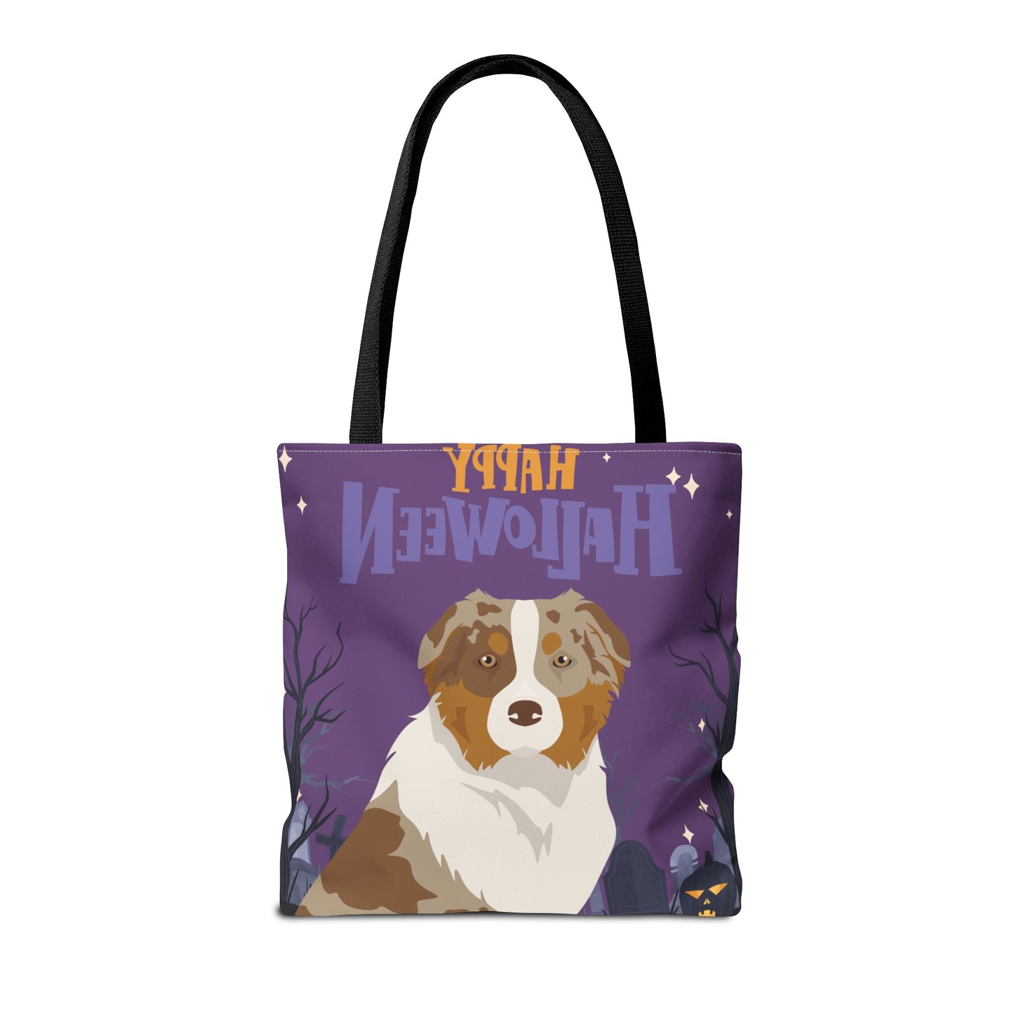 Australian Shepherd Dog Happy Halloween Tote Bag 16x16