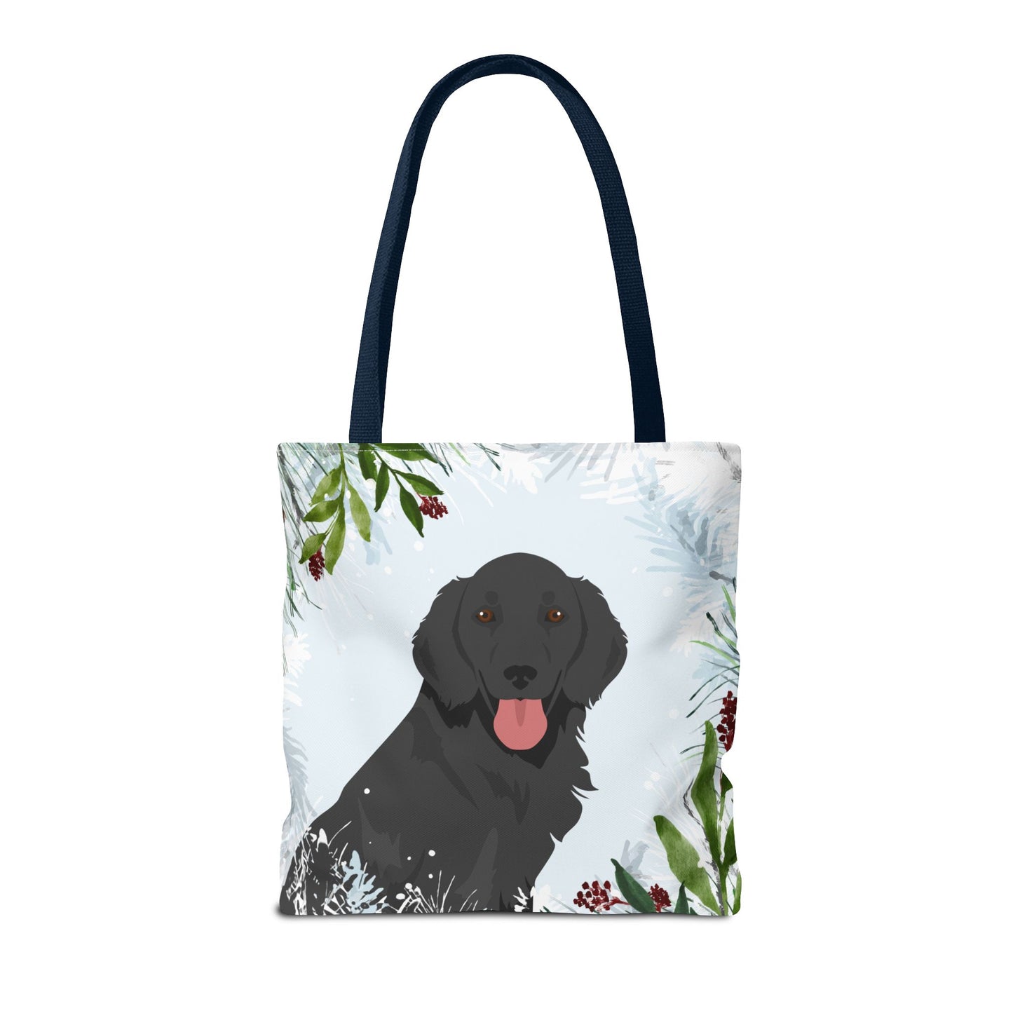 Flat Coated Retriever Dog Christmas Holiday Tote Bag 16x16