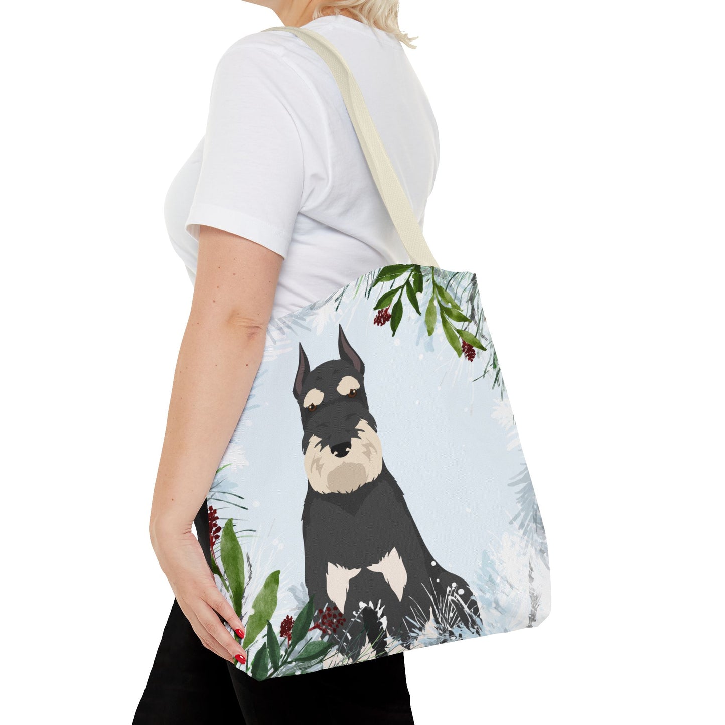 Schnauzer Dog Christmas Holiday Tote Bag 16x16