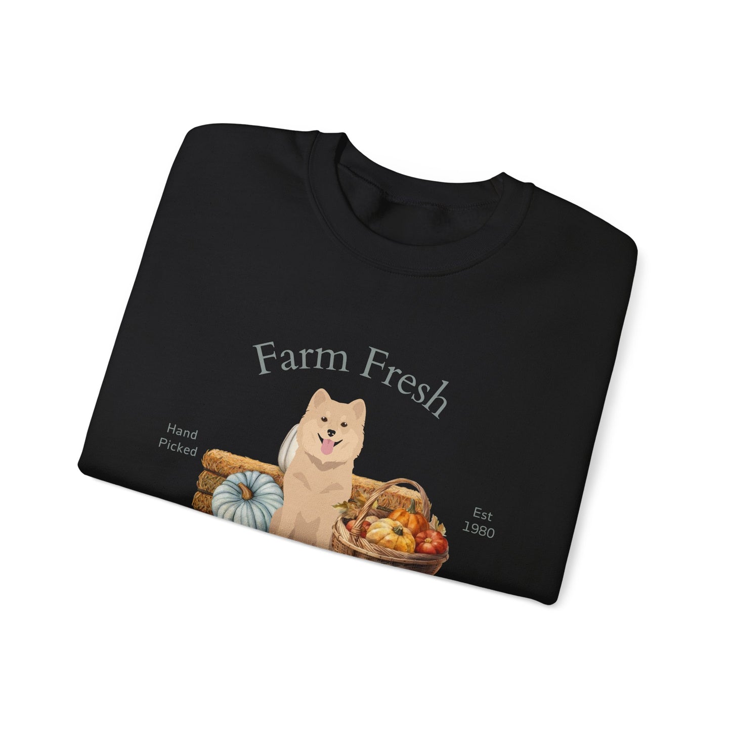 Finnish Lapphund Dog Fall Farm Fresh Unisex Heavy Blend Crewneck Sweatshirt