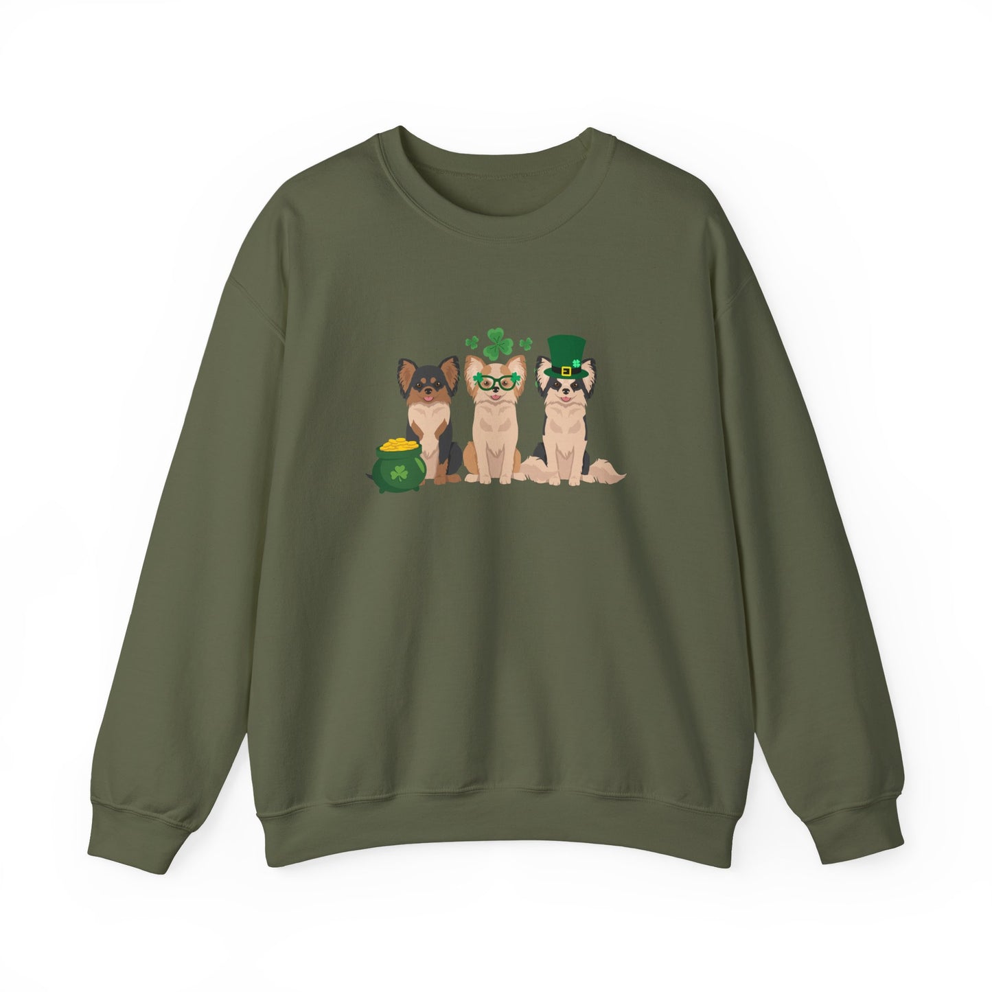 Chihuahua Dog St Patricks Day Unisex Heavy Blend Crewneck Sweatshirt, St Pattys day, Cute Dog Mom Gift