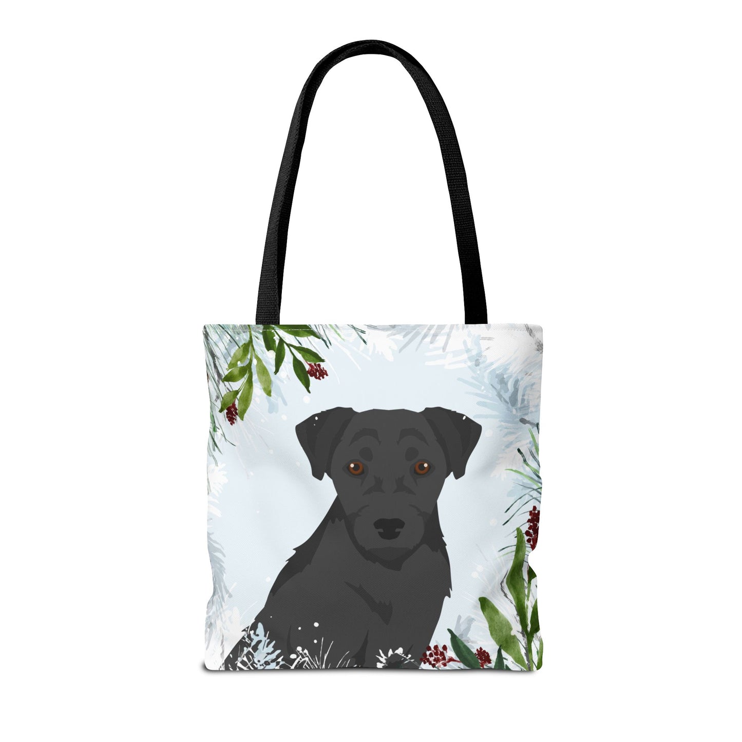 Patterdale Terrier Dog Christmas Holiday Tote Bag 16x16