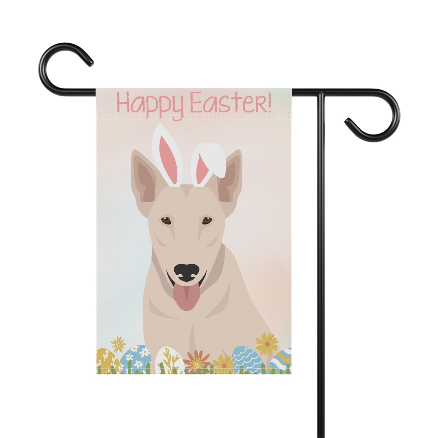 Bull Terrier Dog Happy Easter Garden Flag