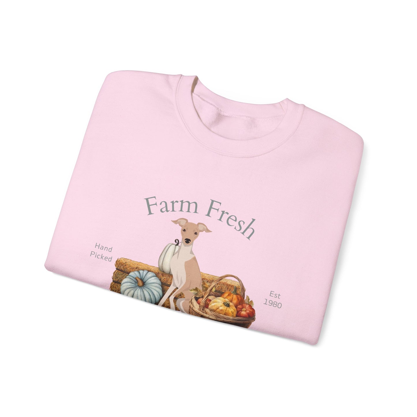 Italian Greyhound Dog Fall Farm Fresh Unisex Heavy Blend Crewneck Sweatshirt