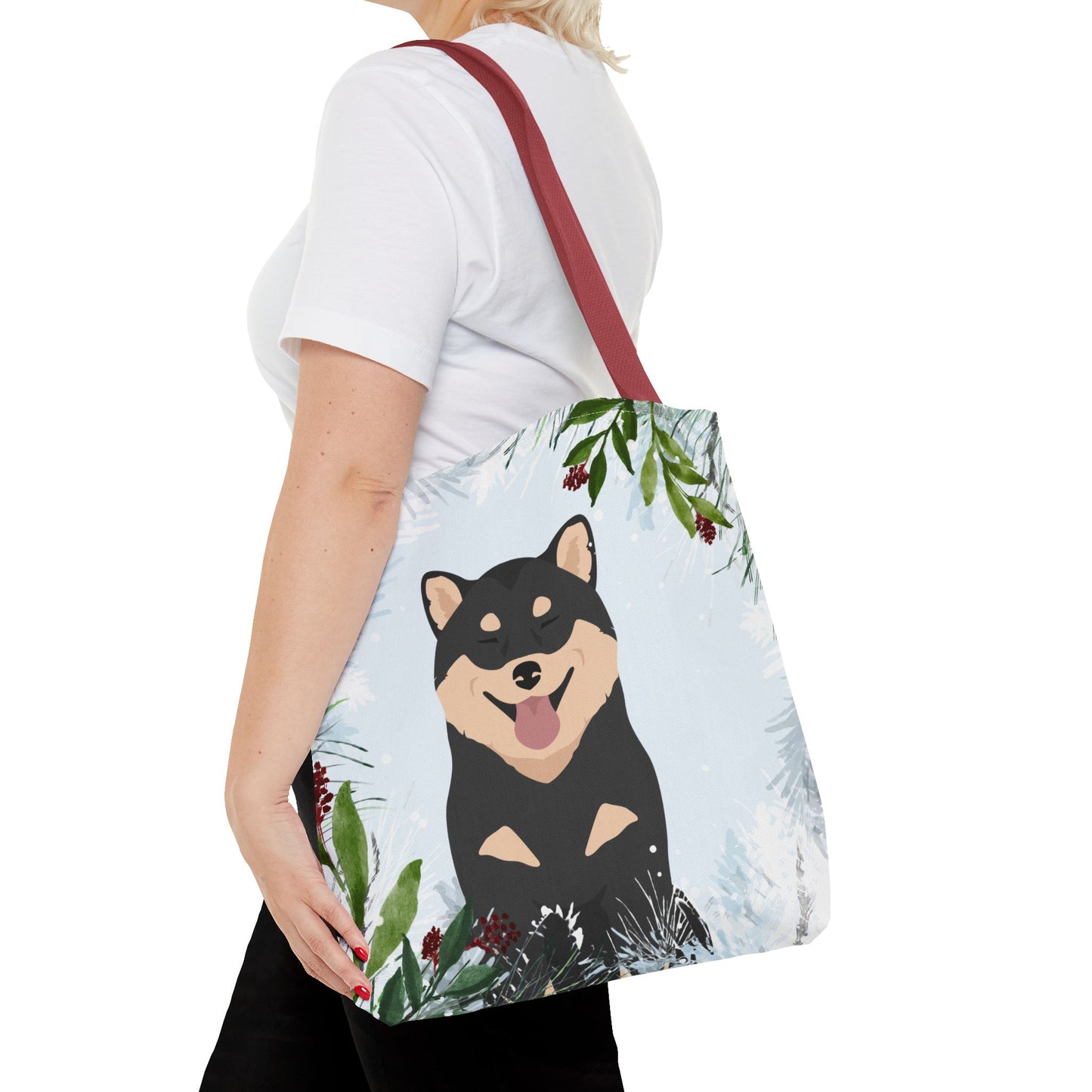 Shiba Inu Dog Christmas Holiday Tote Bag 16x16