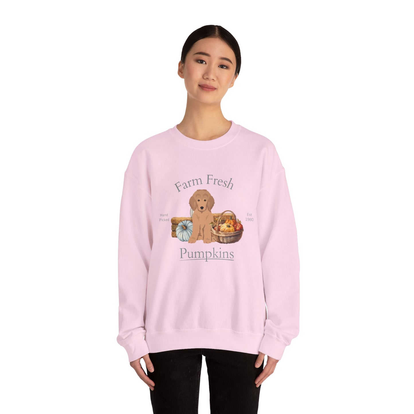 Poodle Dog Fall Farm Fresh Unisex Heavy Blend Crewneck Sweatshirt