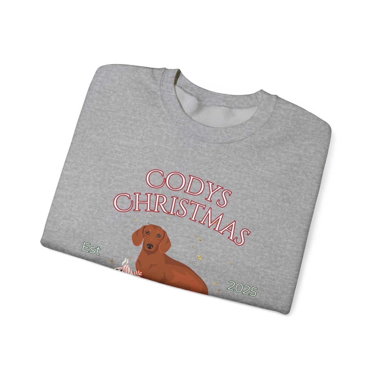 Dachshund Dog Christmas Social Club Unisex Heavy Blend Crewneck Sweatshirt Custom Name
