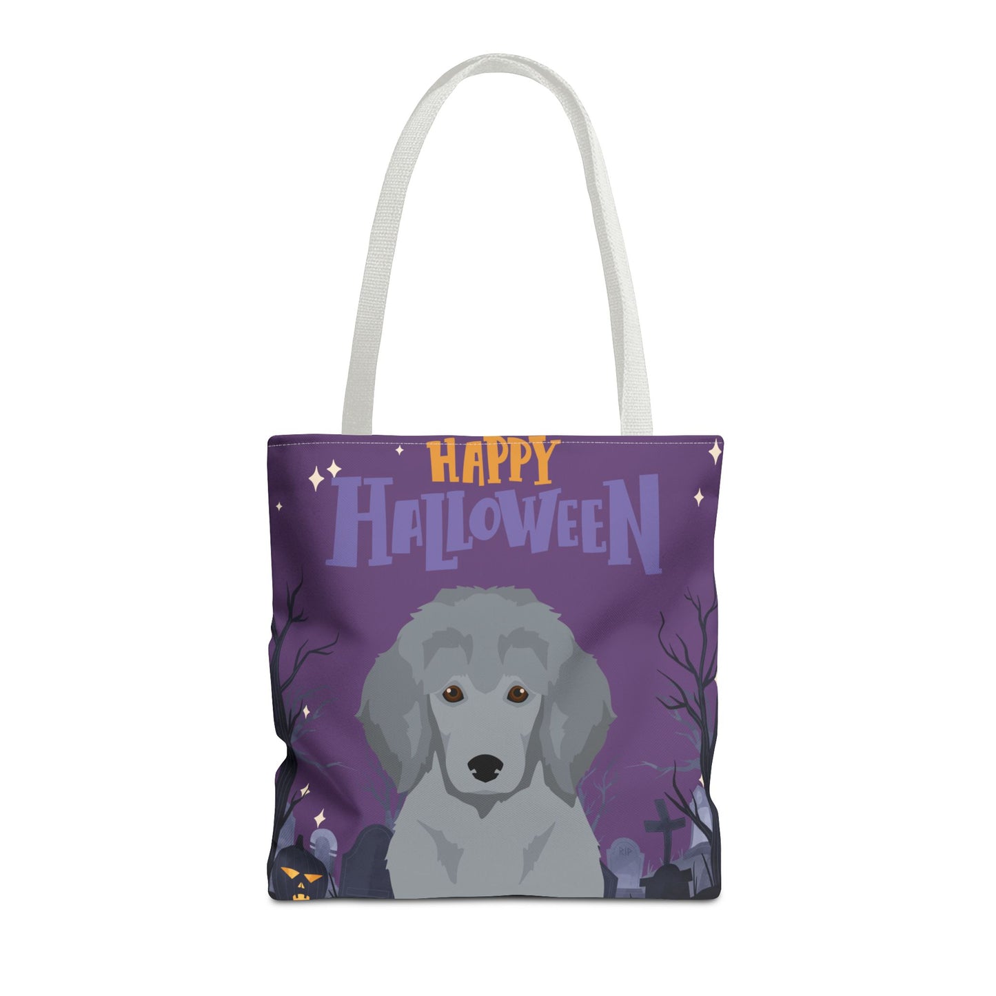 Poodle Dog Happy Halloween Tote Bag 16x16
