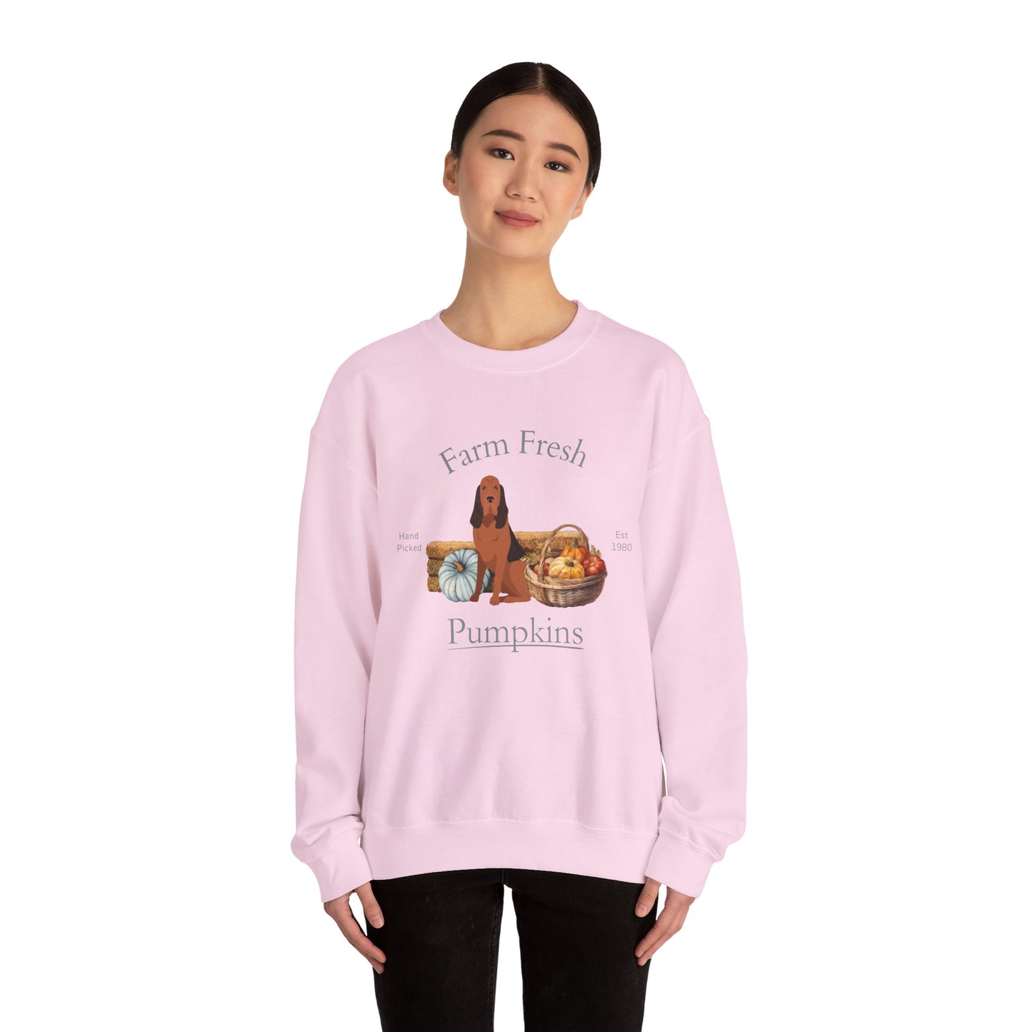 Bloodhound Dog Fall Farm Fresh Unisex Heavy Blend Crewneck Sweatshirt