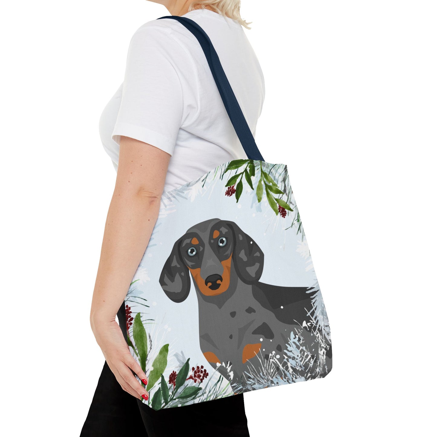 Dachshund Dog Christmas Holiday Tote Bag 16x16